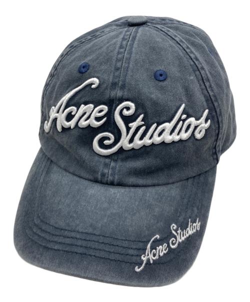 Acne studios（アクネ ストゥディオス）ACNE STUDIOS (アクネ ストゥディオス) Logo Cap ウォッシュ加工 6パネルベースボールキャップ グレー サイズ:OSの古着・服飾アイテム