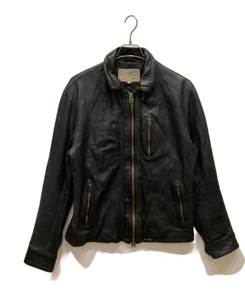 AVIREX（アヴィレックス）AVIREX (アヴィレックス) レザージャケット グリーン サイズ:XLの古着・服飾アイテム