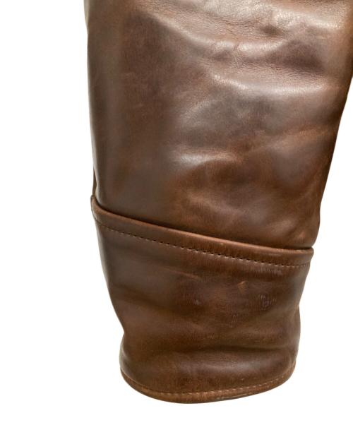 Aero LEATHER（エアロレザー）Aero LEATHER (エアロレザー) ハーフベルトシングルライダースアルパカウールライナージャケット ブラウン サイズ:40の古着・服飾アイテム