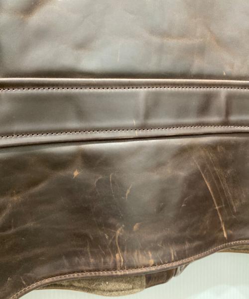 Aero LEATHER（エアロレザー）Aero LEATHER (エアロレザー) ハーフベルトシングルライダースアルパカウールライナージャケット ブラウン サイズ:40の古着・服飾アイテム