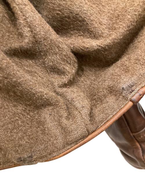 Aero LEATHER（エアロレザー）Aero LEATHER (エアロレザー) ハーフベルトシングルライダースアルパカウールライナージャケット ブラウン サイズ:40の古着・服飾アイテム