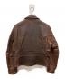 Aero LEATHER (エアロレザー) ハーフベルトシングルライダースアルパカウールライナージャケット ブラウン サイズ:40：50000円