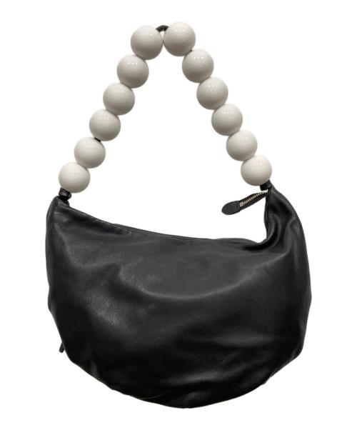 kawa-kawa（カワカワ）kawa-kawa (カワカワ) ビーズレザーハンドバッグ ブラックの古着・服飾アイテム