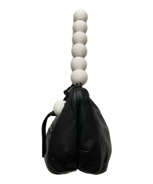 kawa-kawa（カワカワ）kawa-kawa (カワカワ) ビーズレザーハンドバッグ ブラックの古着・服飾アイテム