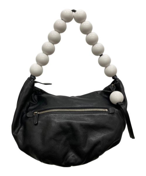 kawa-kawa（カワカワ）kawa-kawa (カワカワ) ビーズレザーハンドバッグ ブラックの古着・服飾アイテム