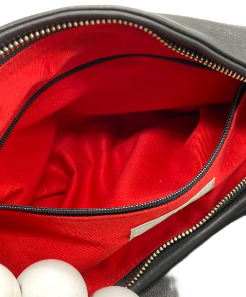 kawa-kawa（カワカワ）kawa-kawa (カワカワ) ビーズレザーハンドバッグ ブラックの古着・服飾アイテム