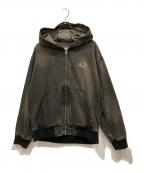 90909090）の古着「Heisei Logo Denim Zip Hoodie」｜ブラウン