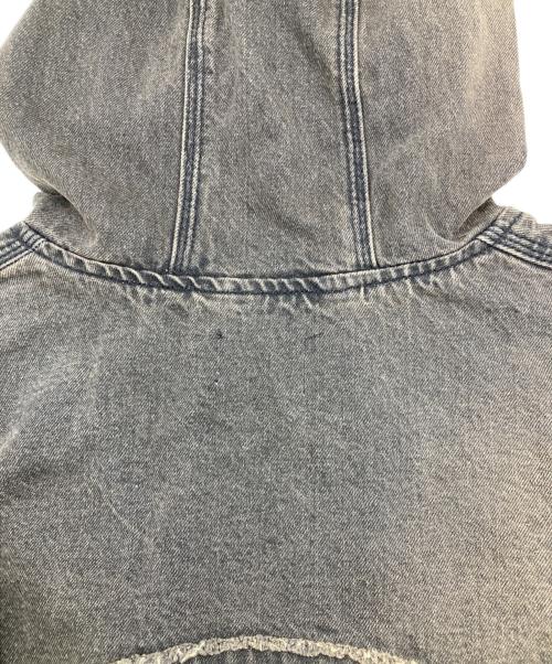 9090（9090）9090 (9090) Heisei Logo Denim Zip Hoodie ブラウン サイズ:Lの古着・服飾アイテム