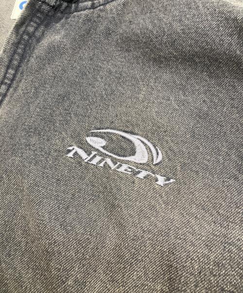 9090（9090）9090 (9090) Heisei Logo Denim Zip Hoodie ブラウン サイズ:Lの古着・服飾アイテム