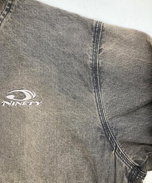 9090（9090）9090 (9090) Heisei Logo Denim Zip Hoodie ブラウン サイズ:Lの古着・服飾アイテム