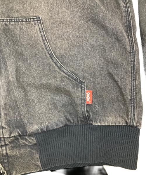 9090（9090）9090 (9090) Heisei Logo Denim Zip Hoodie ブラウン サイズ:Lの古着・服飾アイテム