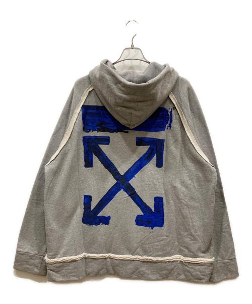 OFFWHITE（オフホワイト）OFFWHITE (オフホワイト) VIRGIL ABLOH BACK ALLOW HOODIE グレー サイズ:SIZE Mの古着・服飾アイテム