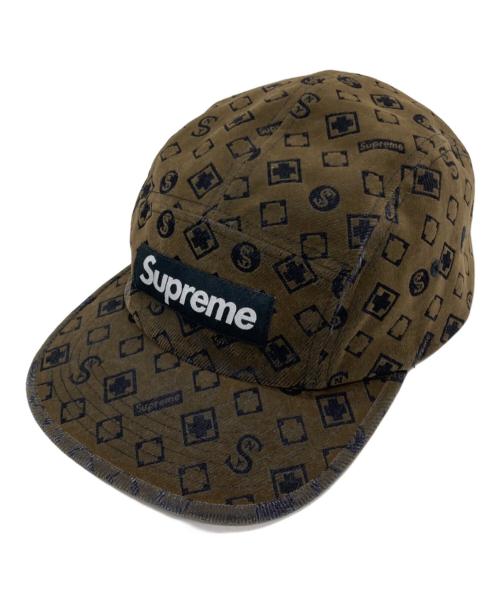 SUPREME（シュプリーム）SUPREME (シュプリーム) Flocked Denim Camp Cap ブラウンの古着・服飾アイテム