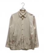 AURALEEオーラリー）の古着「WOOL MAX GABARDINE HAND PAINTED SHIRTS」｜ベージュ