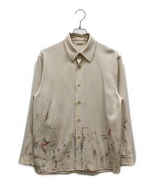 AURALEE（オーラリー）の古着「WOOL MAX GABARDINE HAND PAINTED SHIRTS」｜ベージュ