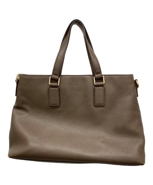 GUCCI（グッチ）GUCCI (グッチ) レザートートバッグ ブラウンの古着・服飾アイテム