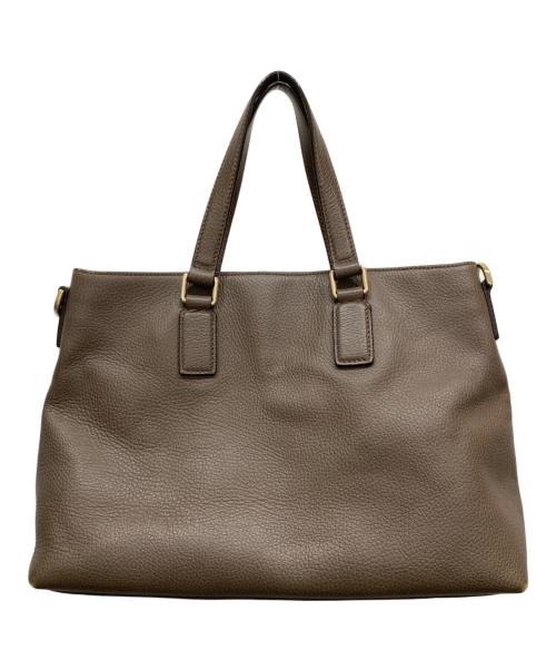 GUCCI（グッチ）GUCCI (グッチ) レザートートバッグ ブラウンの古着・服飾アイテム