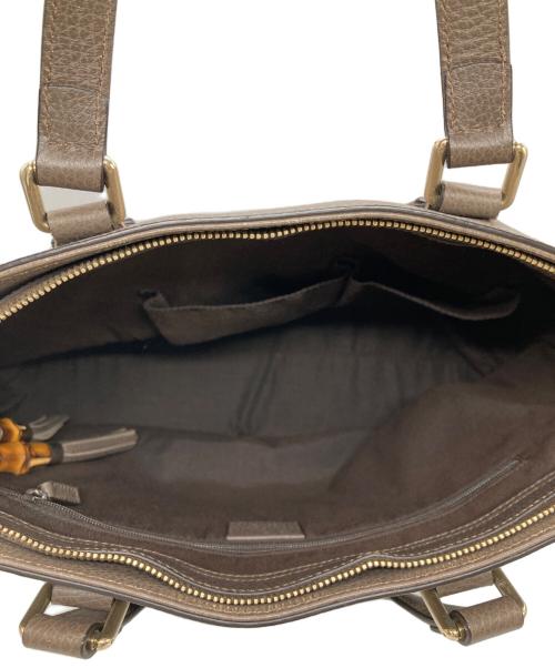 GUCCI（グッチ）GUCCI (グッチ) レザートートバッグ ブラウンの古着・服飾アイテム