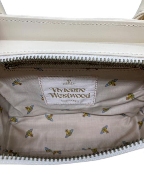 Vivienne Westwood（ヴィヴィアンウエストウッド）Vivienne Westwood (ヴィヴィアンウエストウッド) プレーンハンドバッグ ホワイトの古着・服飾アイテム