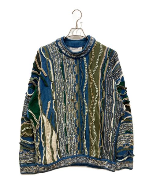 Coogi（クージー）Coogi (クージー) 3Dニット ブルー サイズ:SIZE Mの古着・服飾アイテム