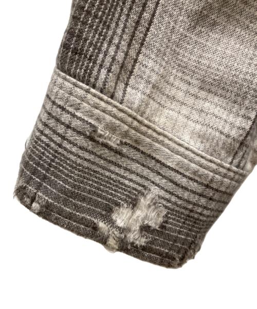 ANCELLM（アンセルム）ANCELLM (アンセルム) DAMAGED FLANNEL CHECK SHIRT ベージュ サイズ:1の古着・服飾アイテム