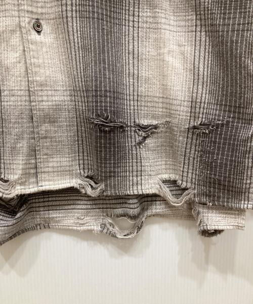 ANCELLM（アンセルム）ANCELLM (アンセルム) DAMAGED FLANNEL CHECK SHIRT ベージュ サイズ:1の古着・服飾アイテム