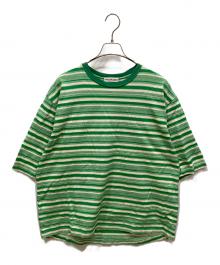 POLYPLOID（ポリプロイド）の古着「ボーダー半袖カットソー」｜グリーン