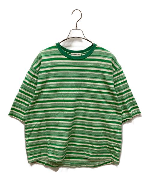POLYPLOID（ポリプロイド）POLYPLOID (ポリプロイド) ボーダー半袖カットソー グリーン サイズ:SIZE 3の古着・服飾アイテム