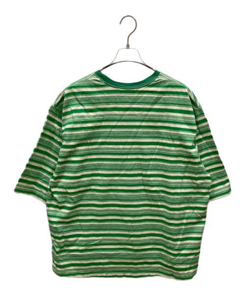 POLYPLOID（ポリプロイド）POLYPLOID (ポリプロイド) ボーダー半袖カットソー グリーン サイズ:SIZE 3の古着・服飾アイテム