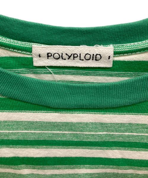 POLYPLOID（ポリプロイド）POLYPLOID (ポリプロイド) ボーダー半袖カットソー グリーン サイズ:SIZE 3の古着・服飾アイテム