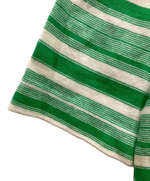 POLYPLOID（ポリプロイド）POLYPLOID (ポリプロイド) ボーダー半袖カットソー グリーン サイズ:SIZE 3の古着・服飾アイテム