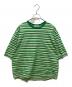 POLYPLOID（ポリプロイド）の古着「ボーダー半袖カットソー」｜グリーン