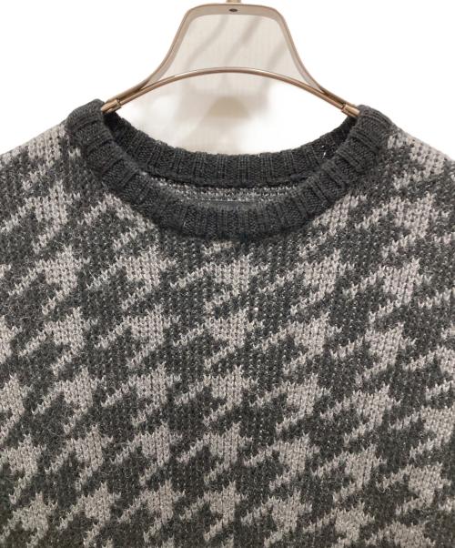 stussy（ステューシー）stussy (ステューシー) 千鳥柄クルーネックニット ブラック サイズ:Sの古着・服飾アイテム