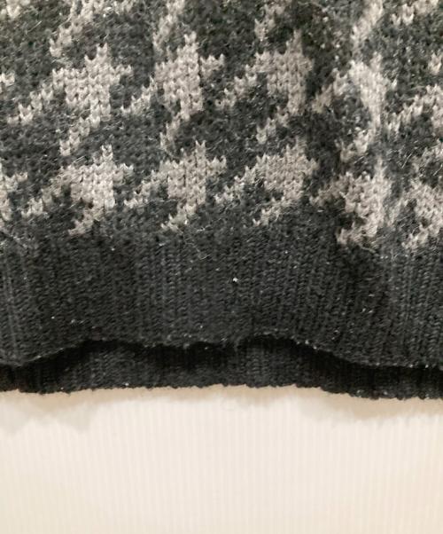 stussy（ステューシー）stussy (ステューシー) 千鳥柄クルーネックニット ブラック サイズ:Sの古着・服飾アイテム