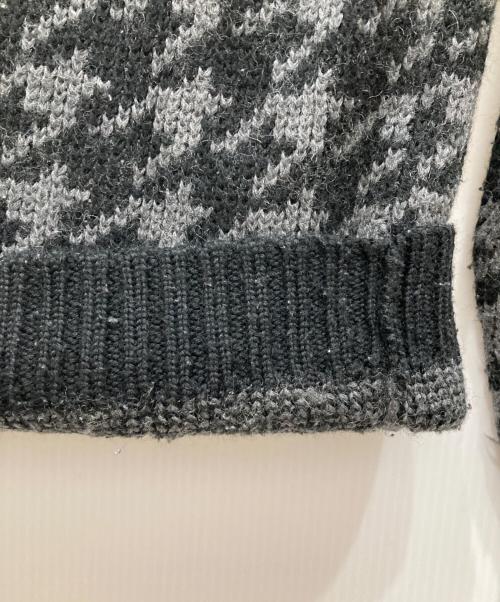 stussy（ステューシー）stussy (ステューシー) 千鳥柄クルーネックニット ブラック サイズ:Sの古着・服飾アイテム