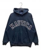 NAUTICAノーティカ）の古着「Arch Logo Sweat Hoodie」｜ネイビー