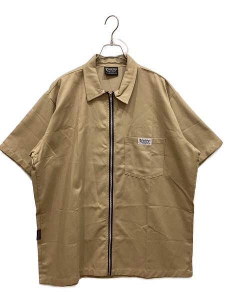 LOWLOW STREETWEAR（LOWLOW STREETWEAR）LOWLOW STREETWEAR (LOWLOW STREETWEAR) ジップシャツ ベージュ サイズ:Lの古着・服飾アイテム