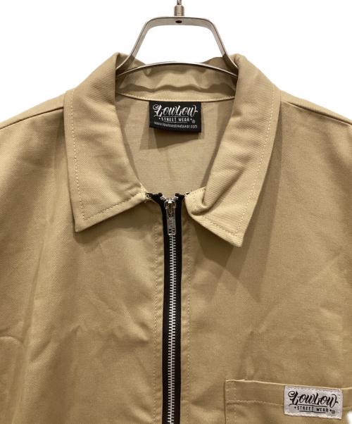 LOWLOW STREETWEAR（LOWLOW STREETWEAR）LOWLOW STREETWEAR (LOWLOW STREETWEAR) ジップシャツ ベージュ サイズ:Lの古着・服飾アイテム