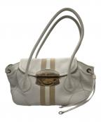 PRADAプラダ）の古着「パイソンバックルハンドバッグ」｜ホワイト