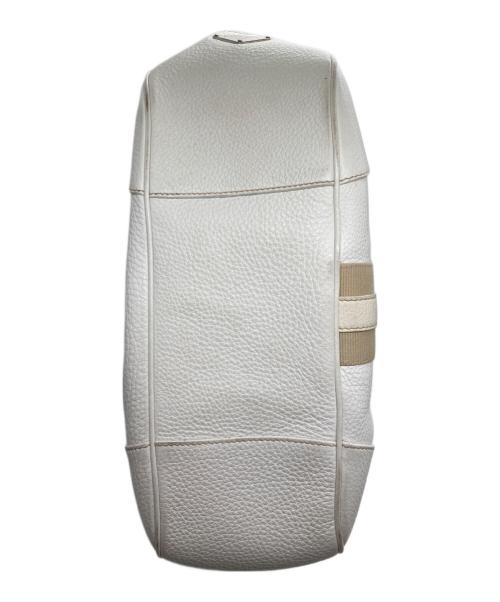 PRADA（プラダ）PRADA (プラダ) パイソンバックルハンドバッグ ホワイトの古着・服飾アイテム