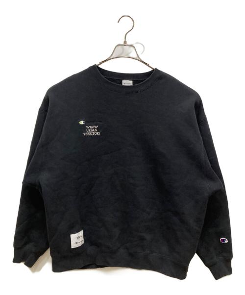 Champion（チャンピオン）Champion (チャンピオン) WTAPS (ダブルタップス) クルーネックスウェット ブラック サイズ:Ⅼの古着・服飾アイテム