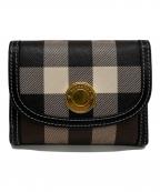 BURBERRYバーバリー）の古着「3つ折り財布」｜ブラック×ブラウン