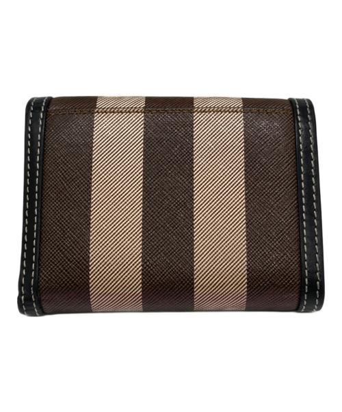 BURBERRY（バーバリー）BURBERRY (バーバリー) 3つ折り財布 ブラック×ブラウンの古着・服飾アイテム