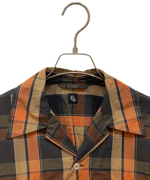 KAPTAIN SUNSHINE（キャプテンサンシャイン）KAPTAIN SUNSHINE (キャプテンサンシャイン) BEAMS PLUS (ビームスプラス) 別注チェックオープンカラーシャツ ブラウン サイズ:Sの古着・服飾アイテム