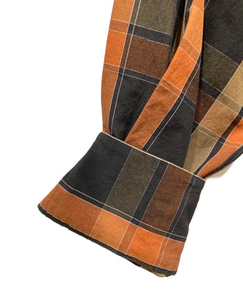 KAPTAIN SUNSHINE（キャプテンサンシャイン）KAPTAIN SUNSHINE (キャプテンサンシャイン) BEAMS PLUS (ビームスプラス) 別注チェックオープンカラーシャツ ブラウン サイズ:Sの古着・服飾アイテム