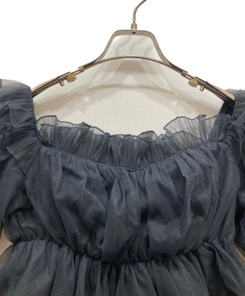 Snidel（スナイデル）Snidel (スナイデル) ボリュームギャザーフリルオフショルブラウス ネイビー サイズ:SIZE Freeの古着・服飾アイテム