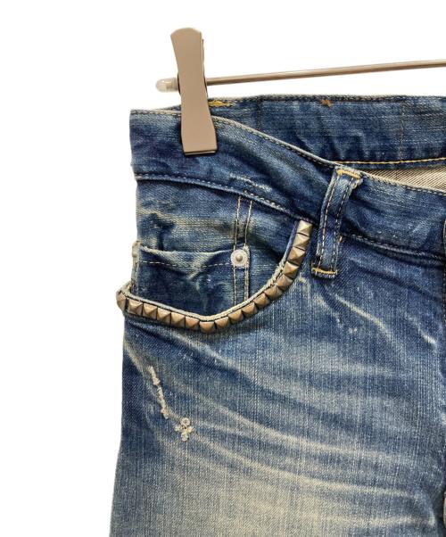 Hysteric Glamour（ヒステリックグラマー）Hysteric Glamour (ヒステリックグラマー) SP加工スタッズストレッチデニムパンツ インディゴ サイズ:SIZE 29の古着・服飾アイテム