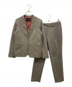 green label relaxingグリーンレーベルリラクシング）の古着「ボタニーサージ ノーラペル ジャケット パンツ」｜グレー
