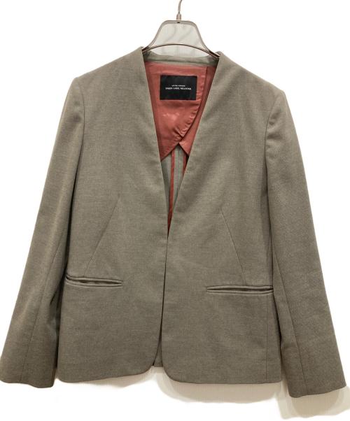 green label relaxing（グリーンレーベルリラクシング）green label relaxing (グリーンレーベルリラクシング) ボタニーサージ ノーラペル ジャケット パンツ グレー サイズ:SIZE 38の古着・服飾アイテム