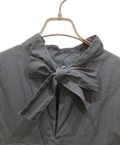 merlette（マーレット）Merlette (マーレット) スタンドネック スモッキングスリーブワンピース ネイビー サイズ:SIZE XSの古着・服飾アイテム